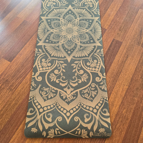 Premium Cork Yoga Mat | Blossom Harmony Mat | 5 mm