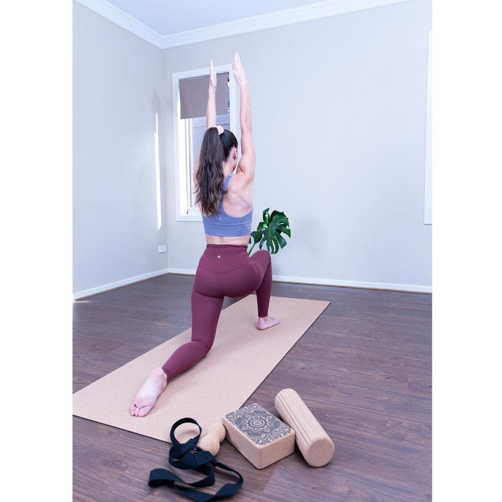 Premium Cork Yoga Mat with Rubber Back  Plain 183cm X 61cm I 4.5mm -  Zenvibes